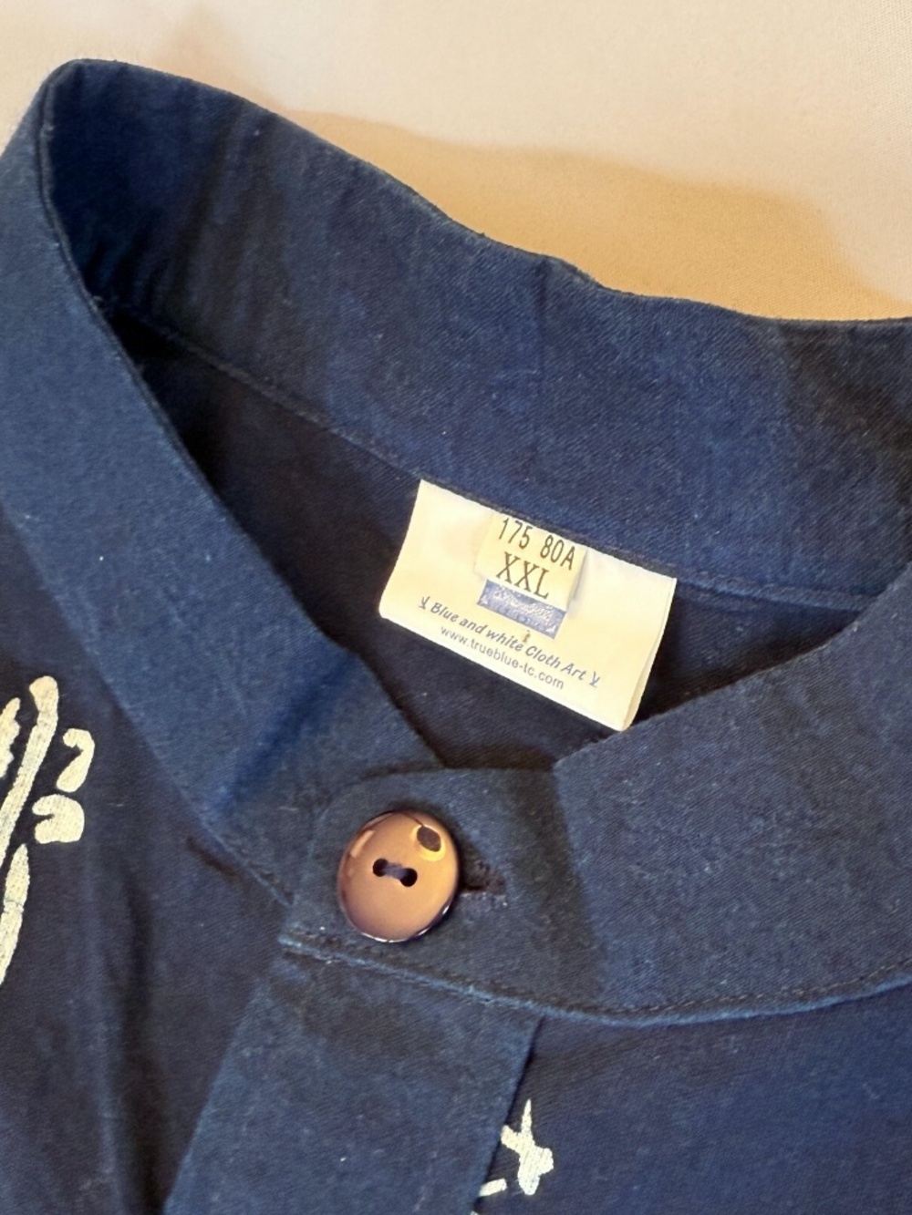 NATURAL INDIGO TUNIC BUTTON UP SHIRT WOMENS 3X 53.5x32 TRUE BLUE JAPANESE KANJI - Picture 8 of 16